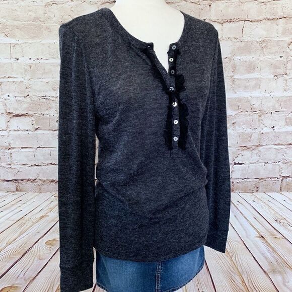 dylan Sweaters - Dylan ruffle light knit sweater